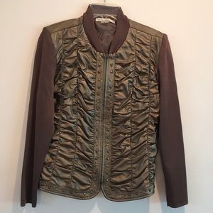Peter Nygard Leather Jacket. Size Medium. Bronze.